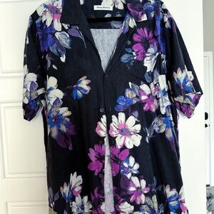 Tommy Bahama Black Floral Button-Down Shirt